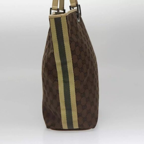 GUCCI GG Canvas Sherry Line Tote Bag Brown - Picture 4 of 16
